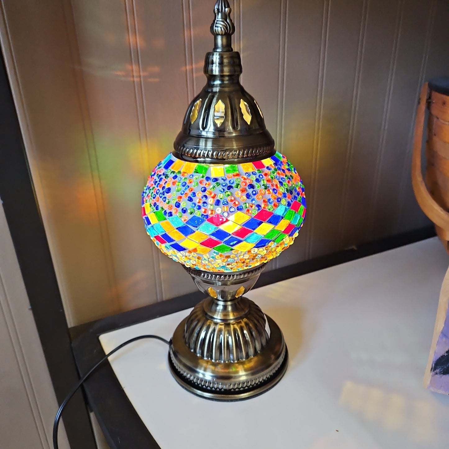Turkish Style Mosaic Desk Lamp 12" by 5 1/4 "- Various