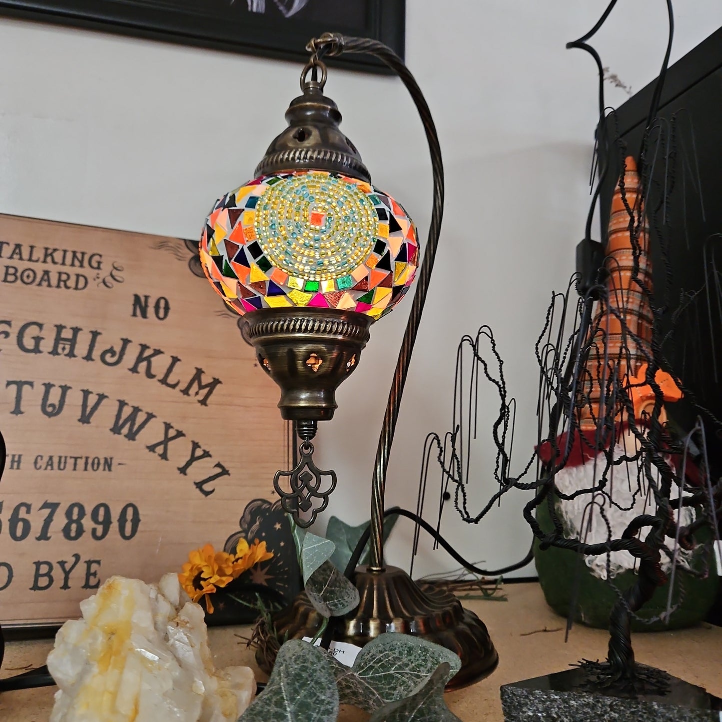 Mosaic Hanging Lamp 20" ( Turkish lamps ) Multi Color Circle