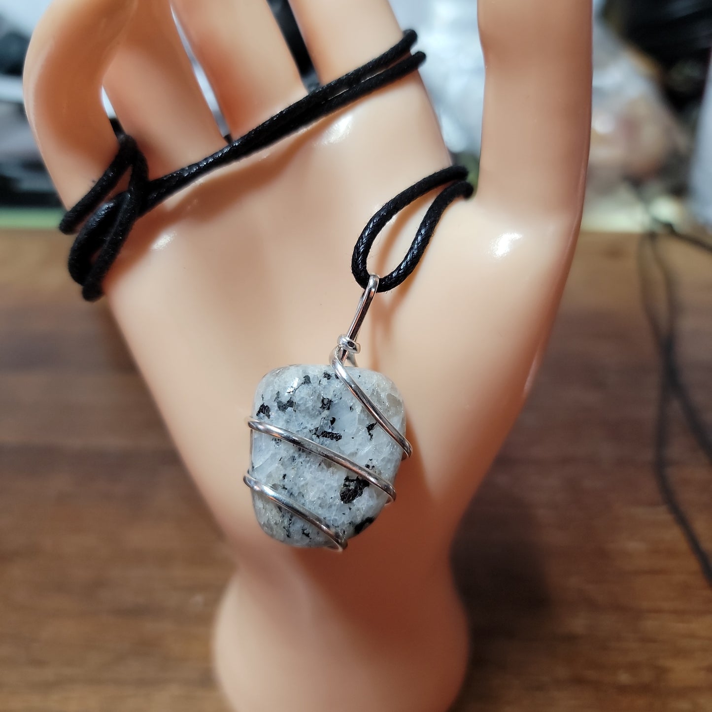 Tumbled Stone Pendants with Silver Wire Wrapping