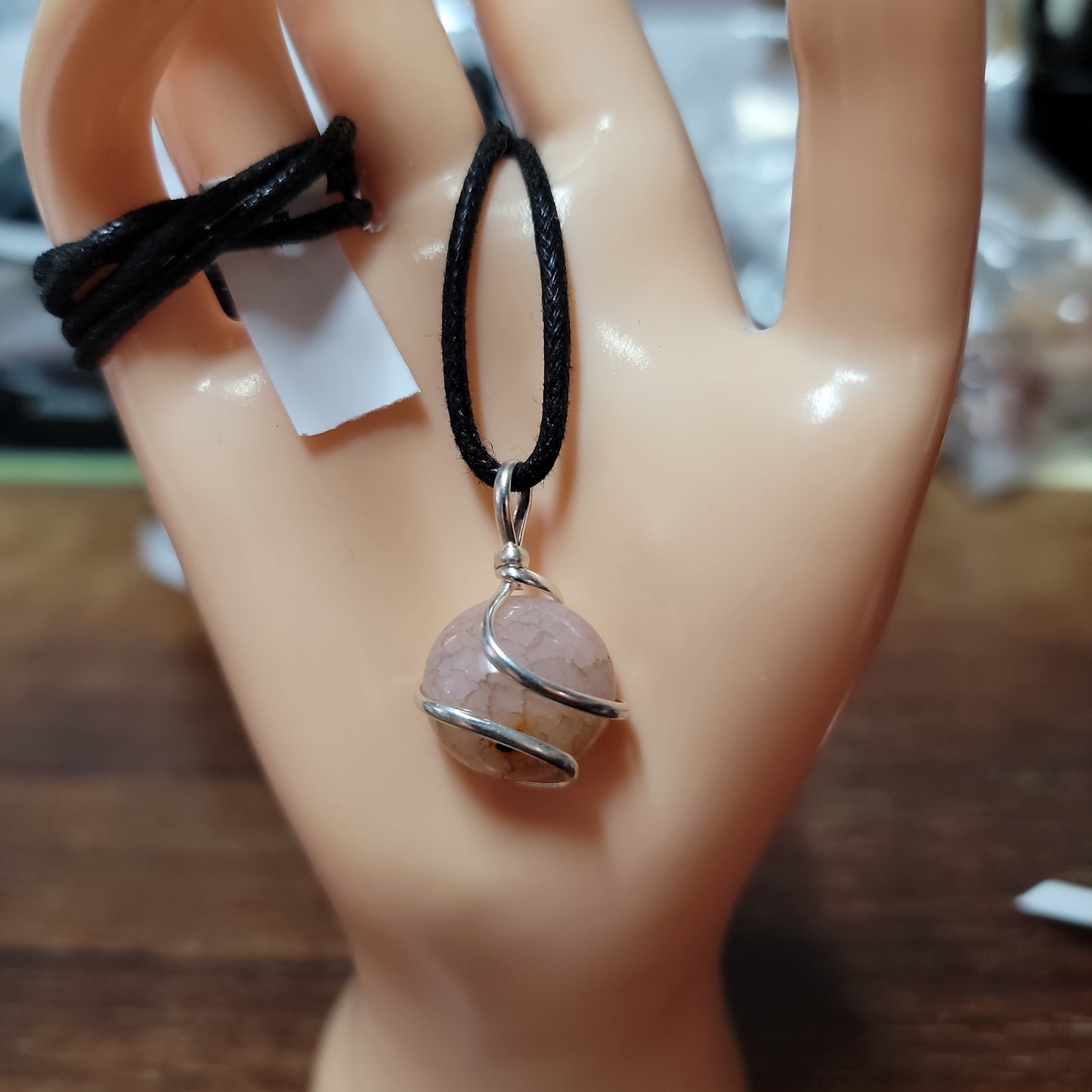 Tumbled Stone Pendants with Silver Wire Wrapping