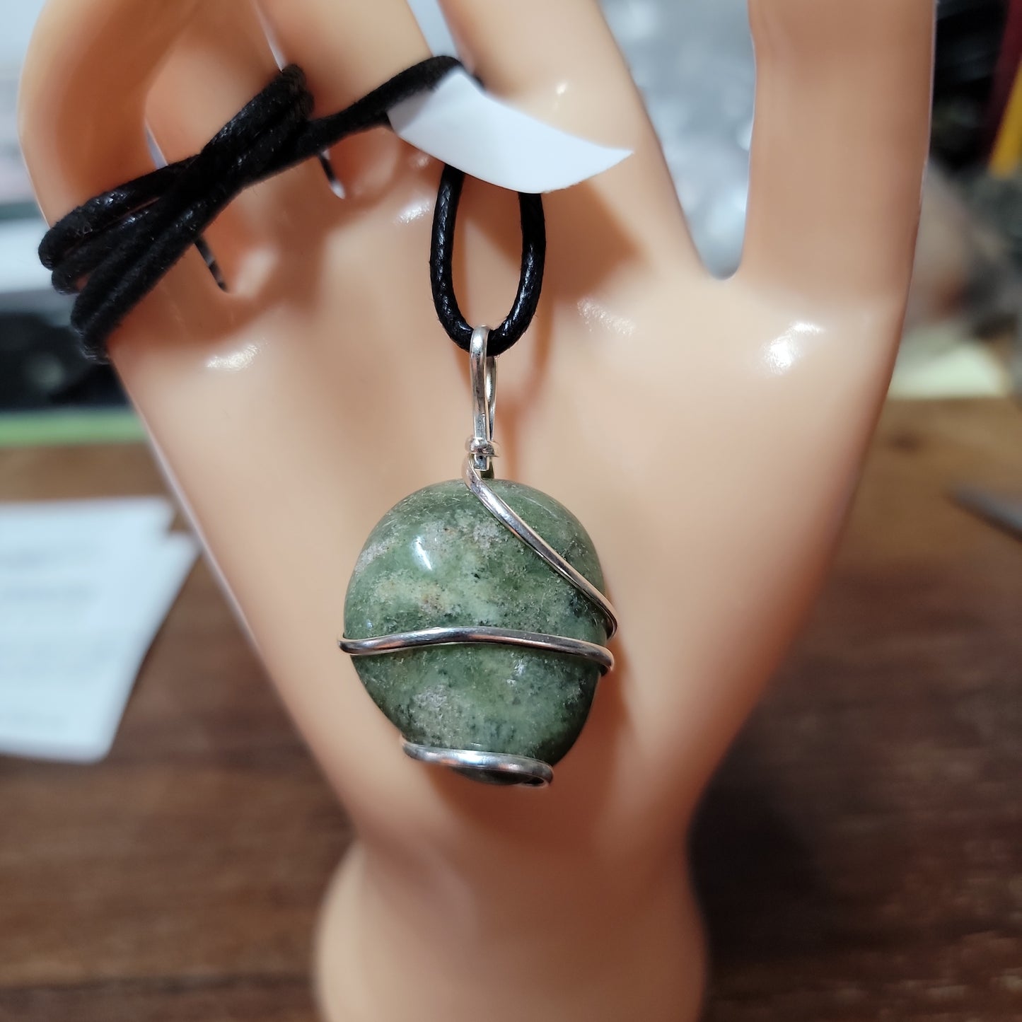 Tumbled Stone Pendants with Silver Wire Wrapping