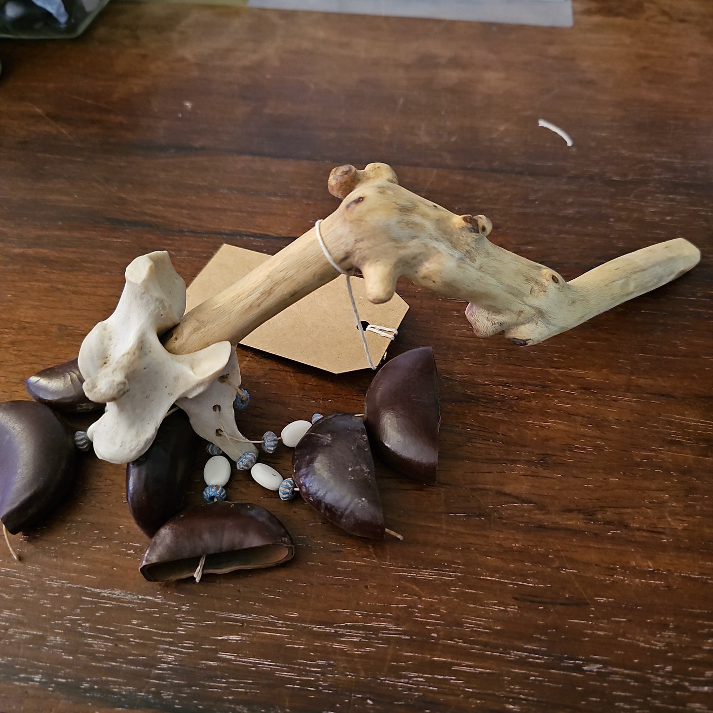 Bone & Pod Handle Shaker /Rattle