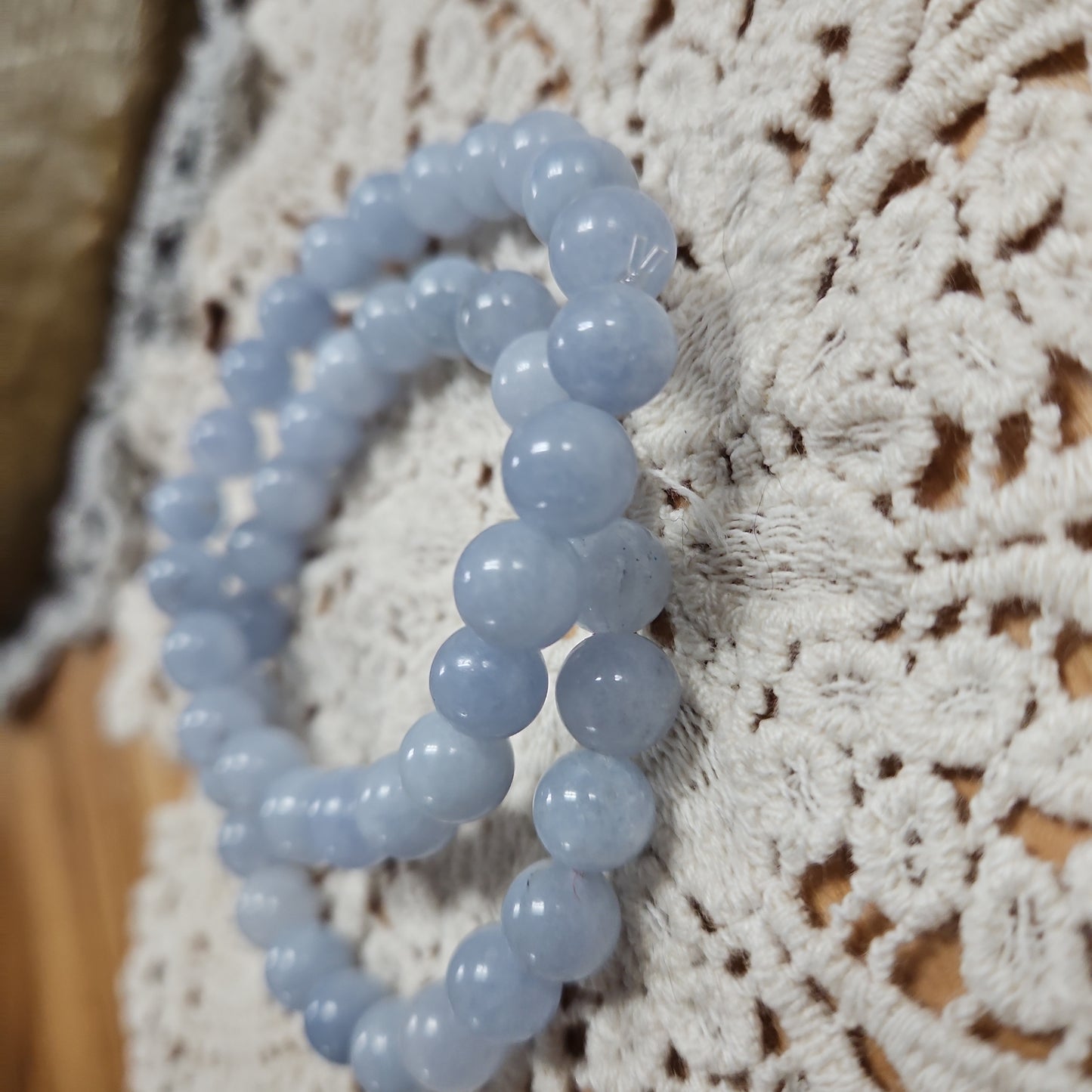 Celestite - Bead Bracelet 8mm