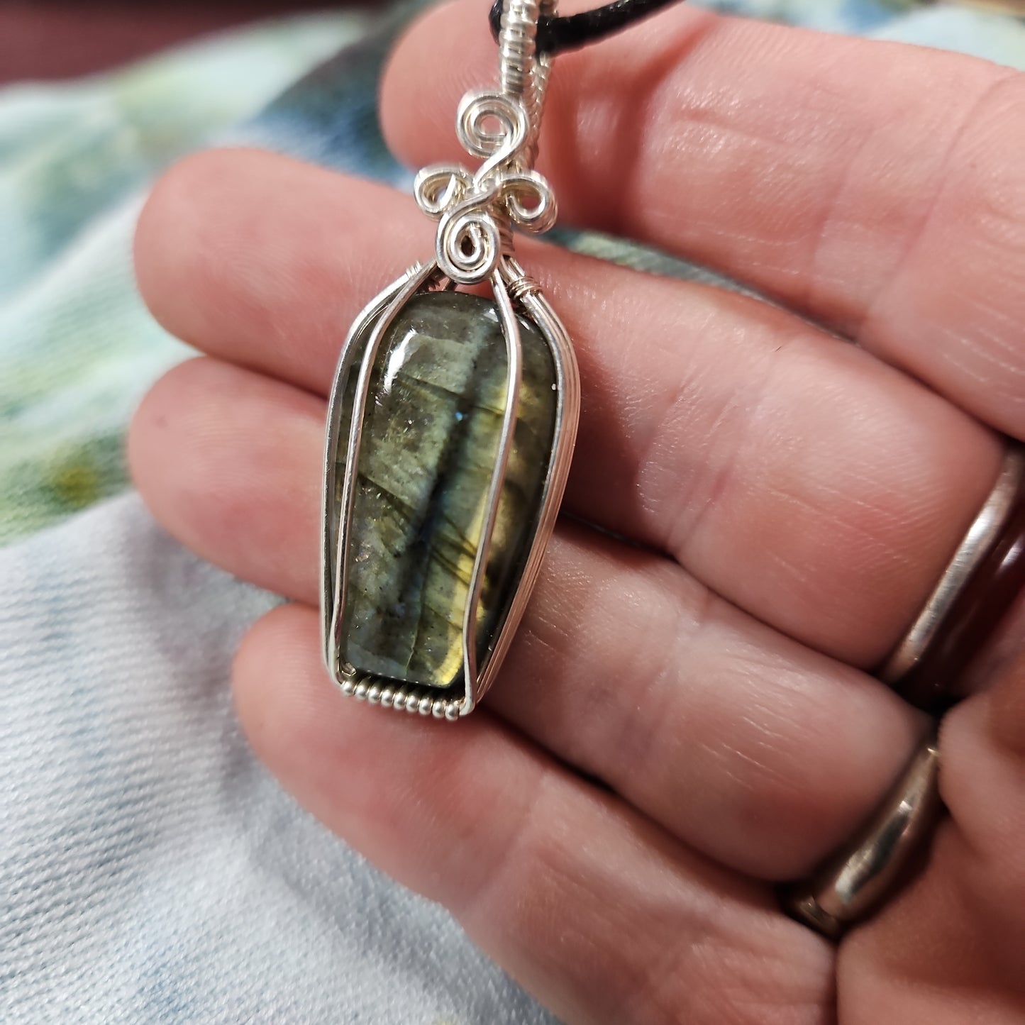 Wire Wrapped Labradorite Necklace