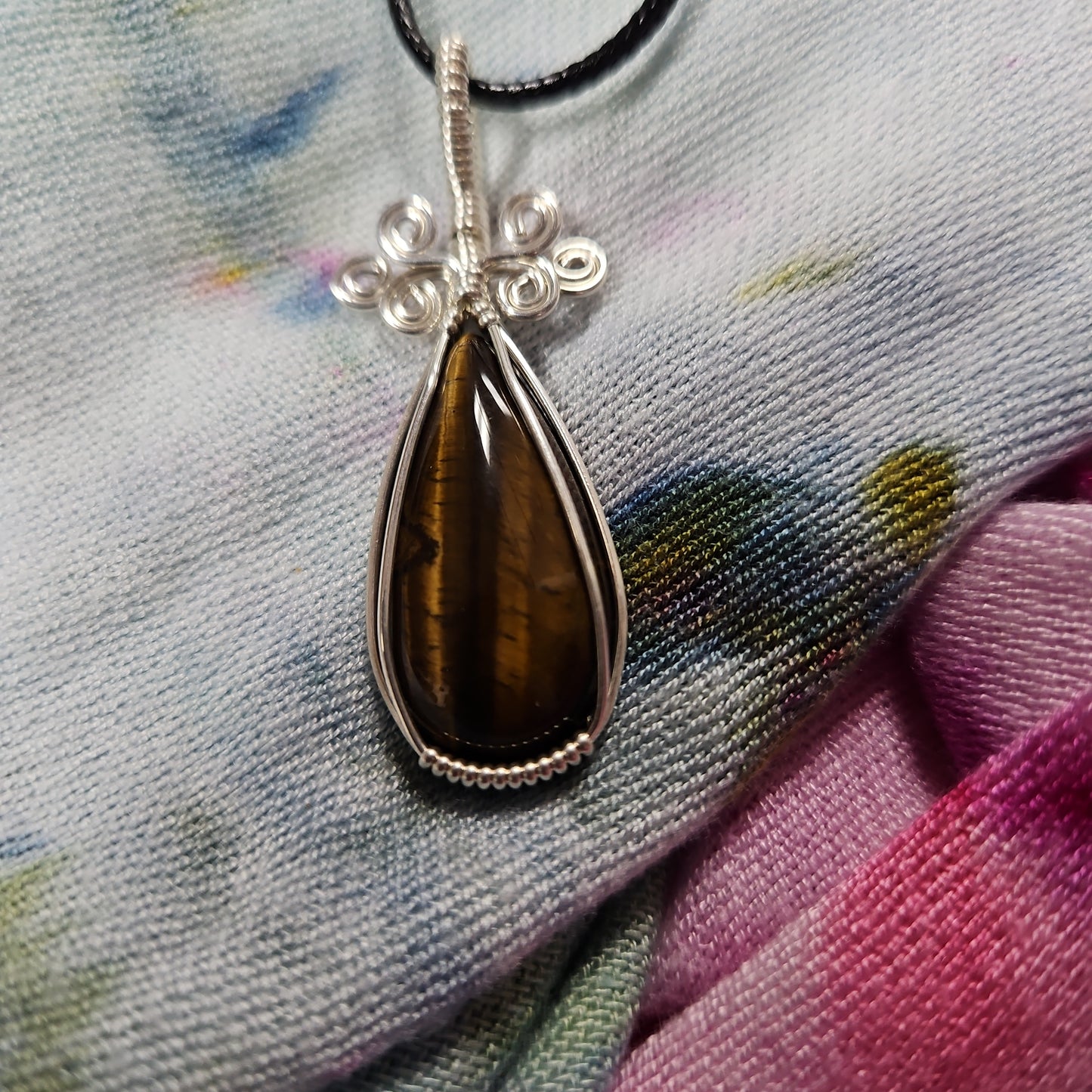 Wire Wrapped Tiger Eye Necklace