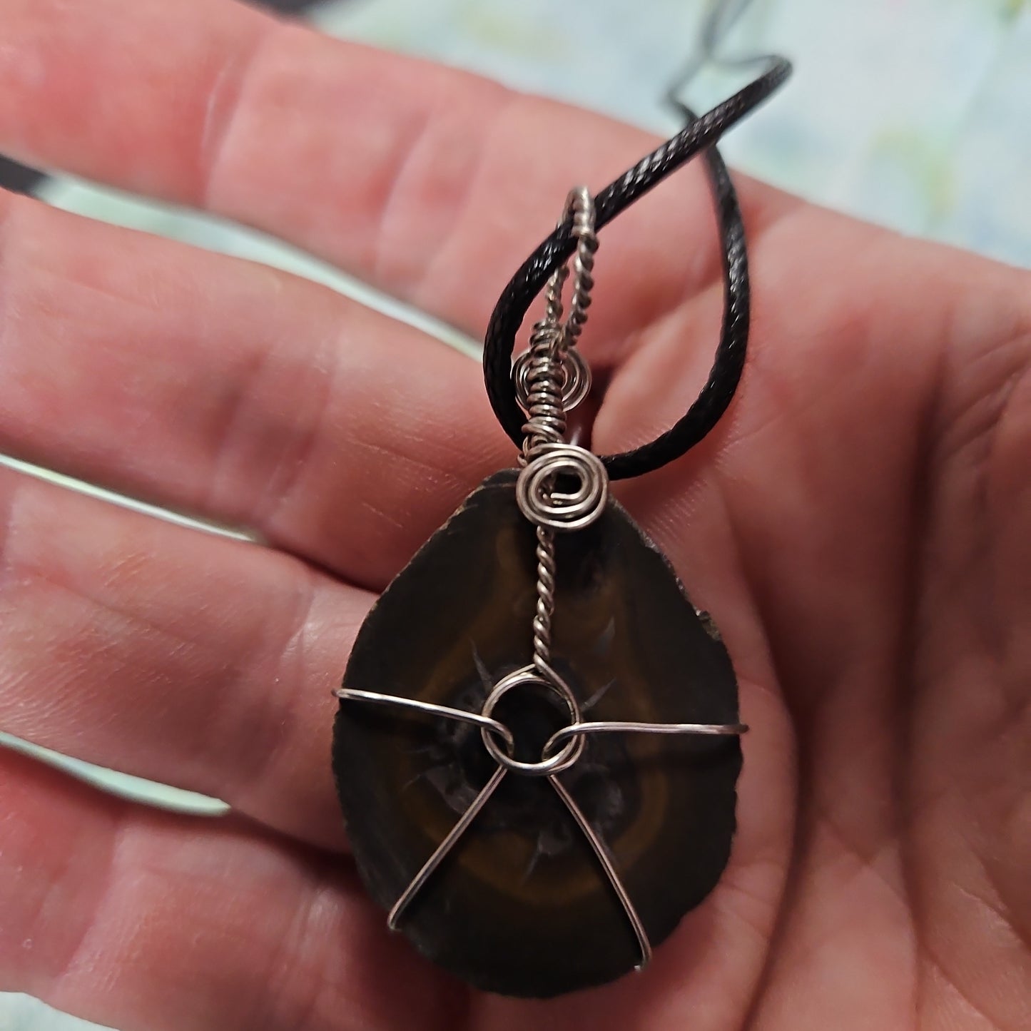 Wire Wrapped Septarian Nodule Necklace