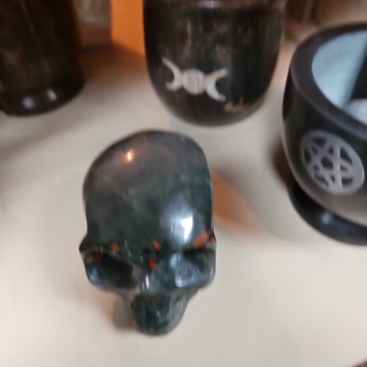 Bloodstone Skull 2 1/2 by 3”