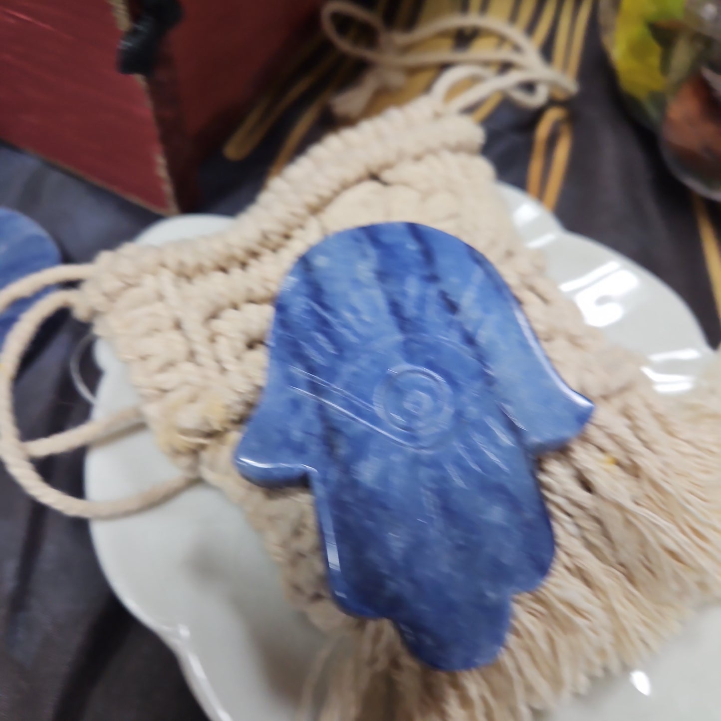 Crystal / Gemstone Carved Hasma Hand 3"