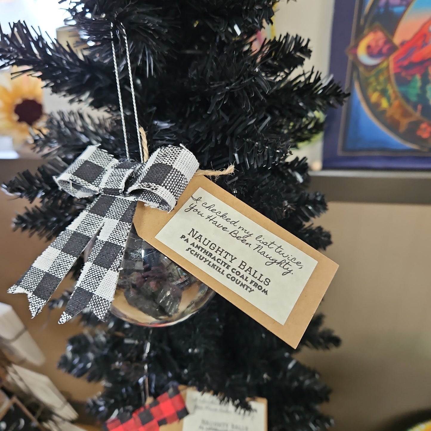 Naughty Balls - Coal Filled Christmas Ball