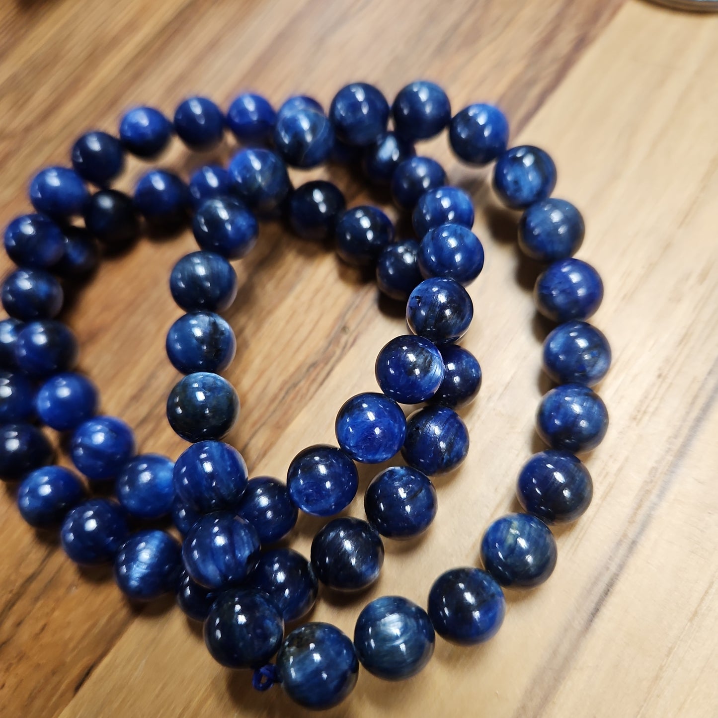 Bracelet - Kyanite , Blue Bead 8 mm