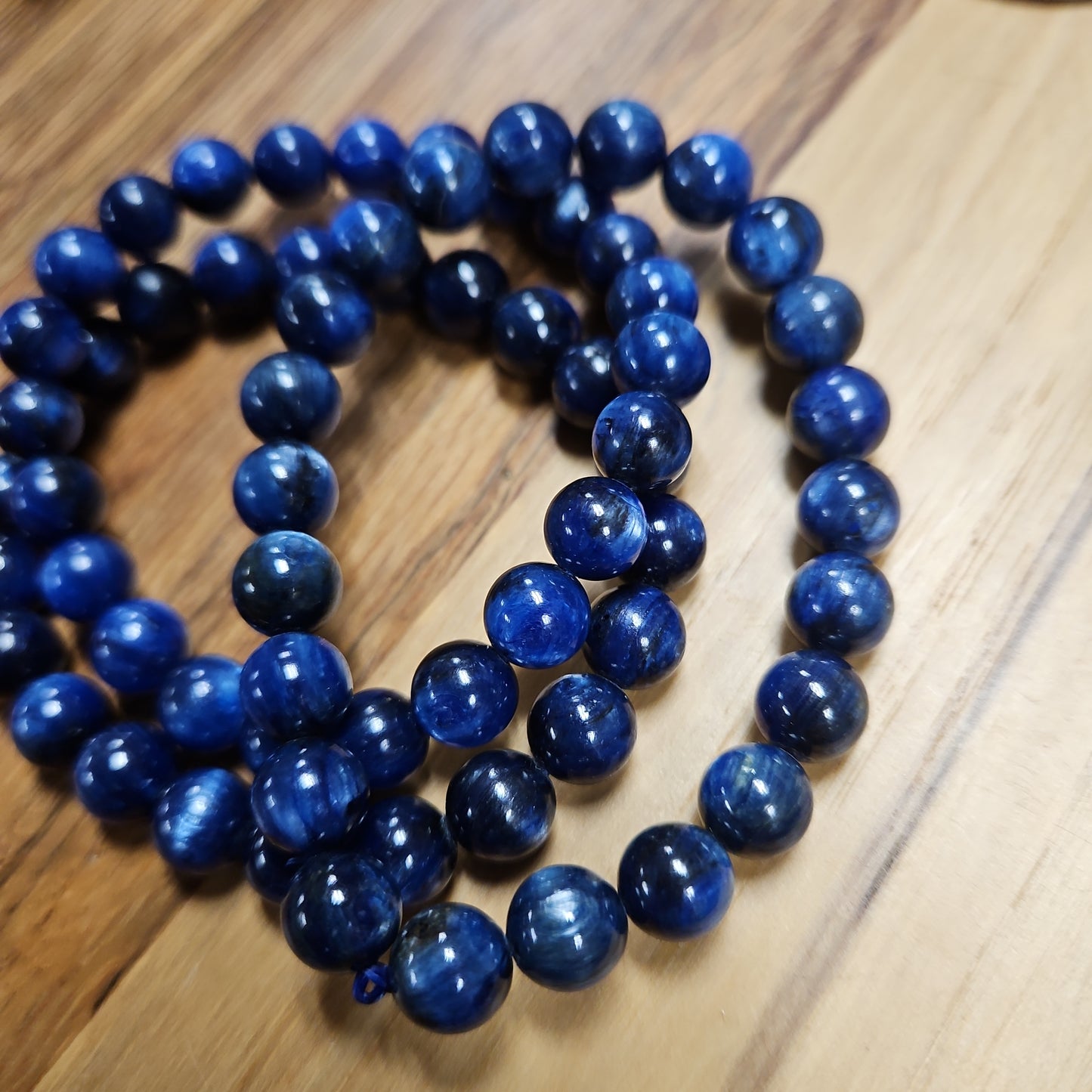 Bracelet - Kyanite , Blue Bead 8 mm