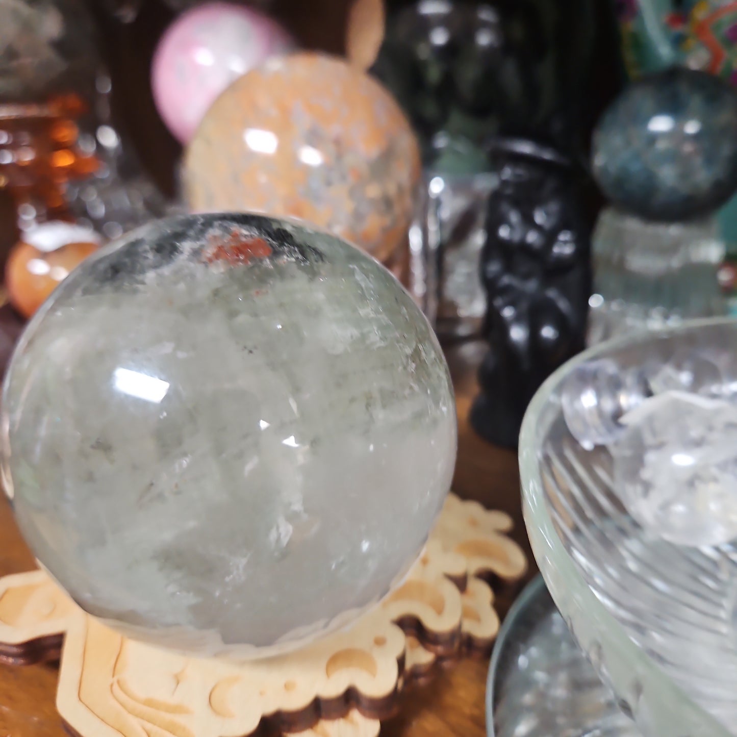 Lodalite , Garden Quartz Sphere 4 1/2”