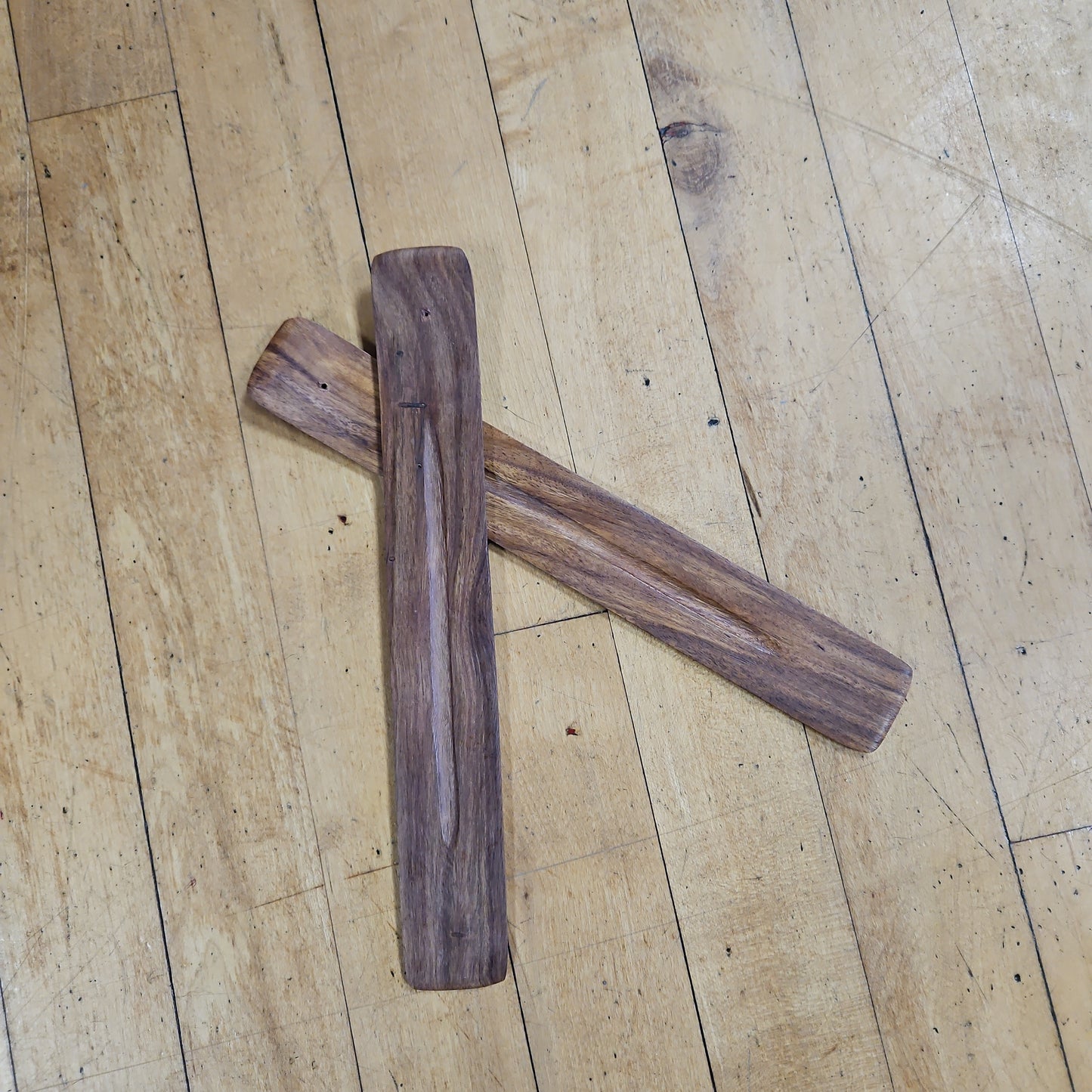Wooden Incense Boat Burner Carved 10"L