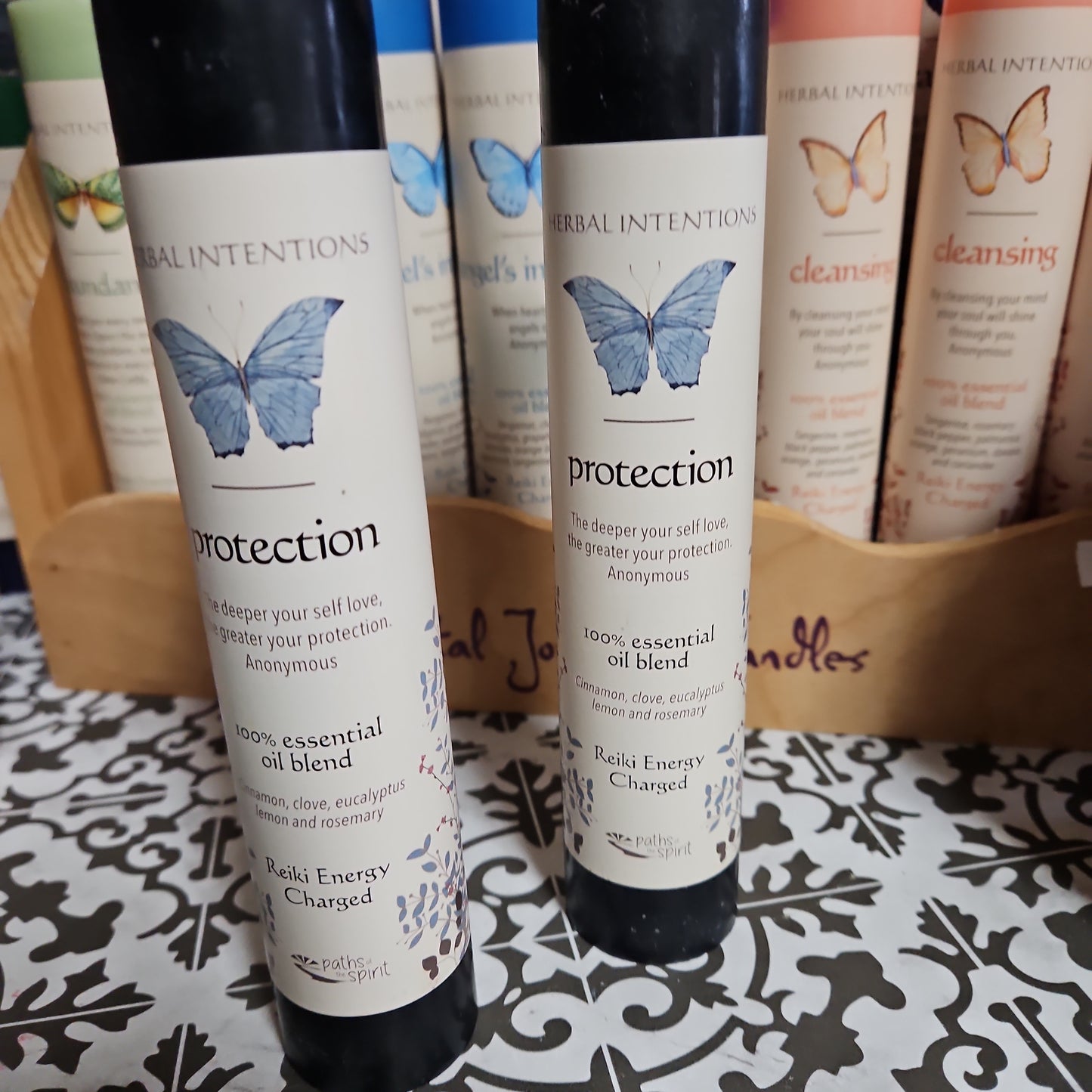 Herbal Intention Pillar Candle 7" - Protection