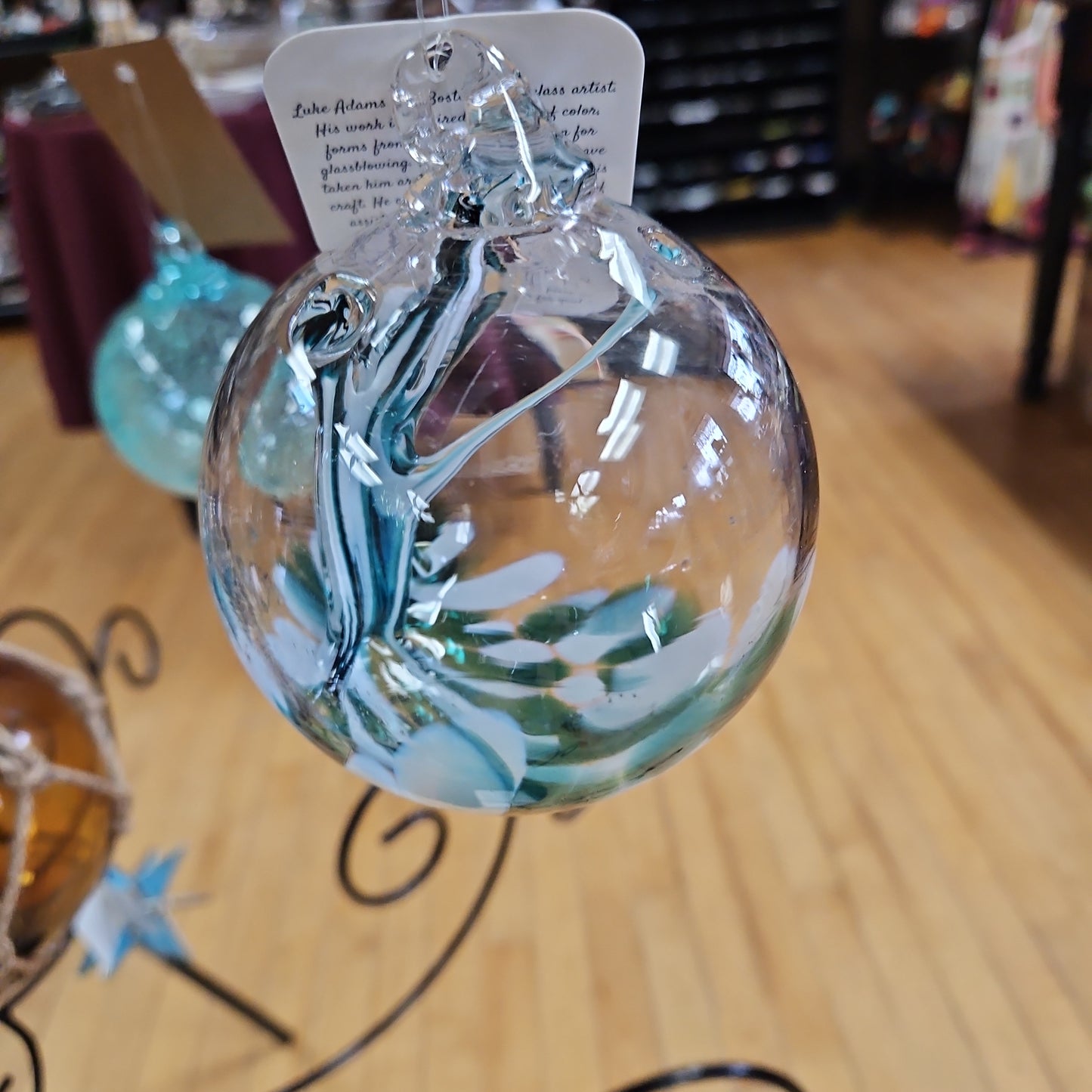 Blown Glass Wish Ball by Luke Adams 4" - Suncatcher / Witchball