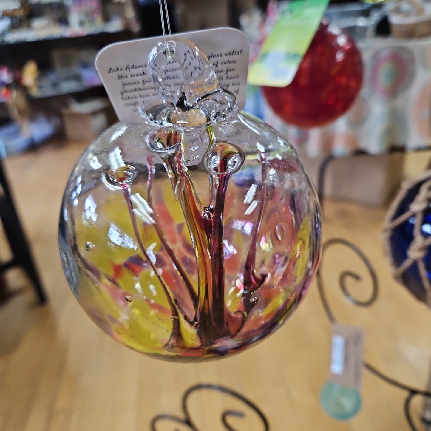 Blown Glass Wish Ball by Luke Adams 4" - Suncatcher / Witchball
