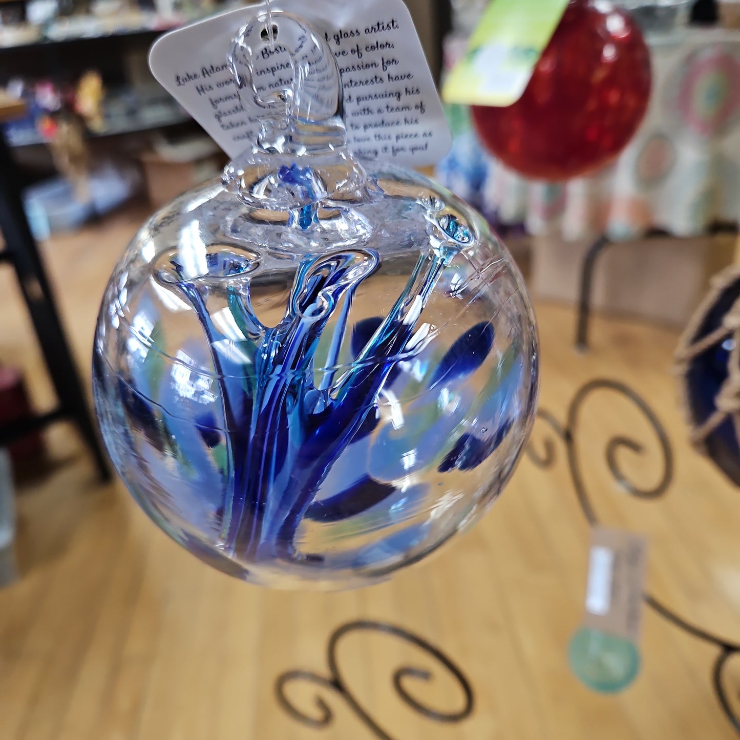 Blown Glass Wish Ball by Luke Adams 4" - Suncatcher / Witchball
