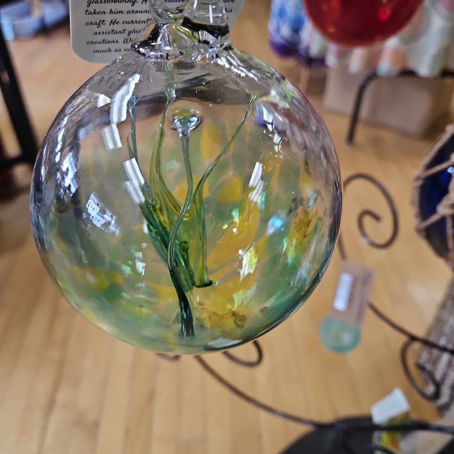 Blown Glass Wish Ball by Luke Adams 4" - Suncatcher / Witchball