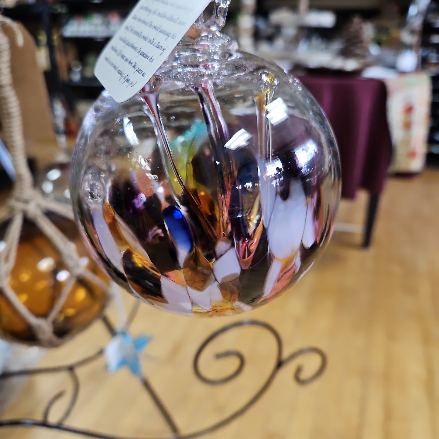 Blown Glass Wish Ball by Luke Adams 4" - Suncatcher / Witchball