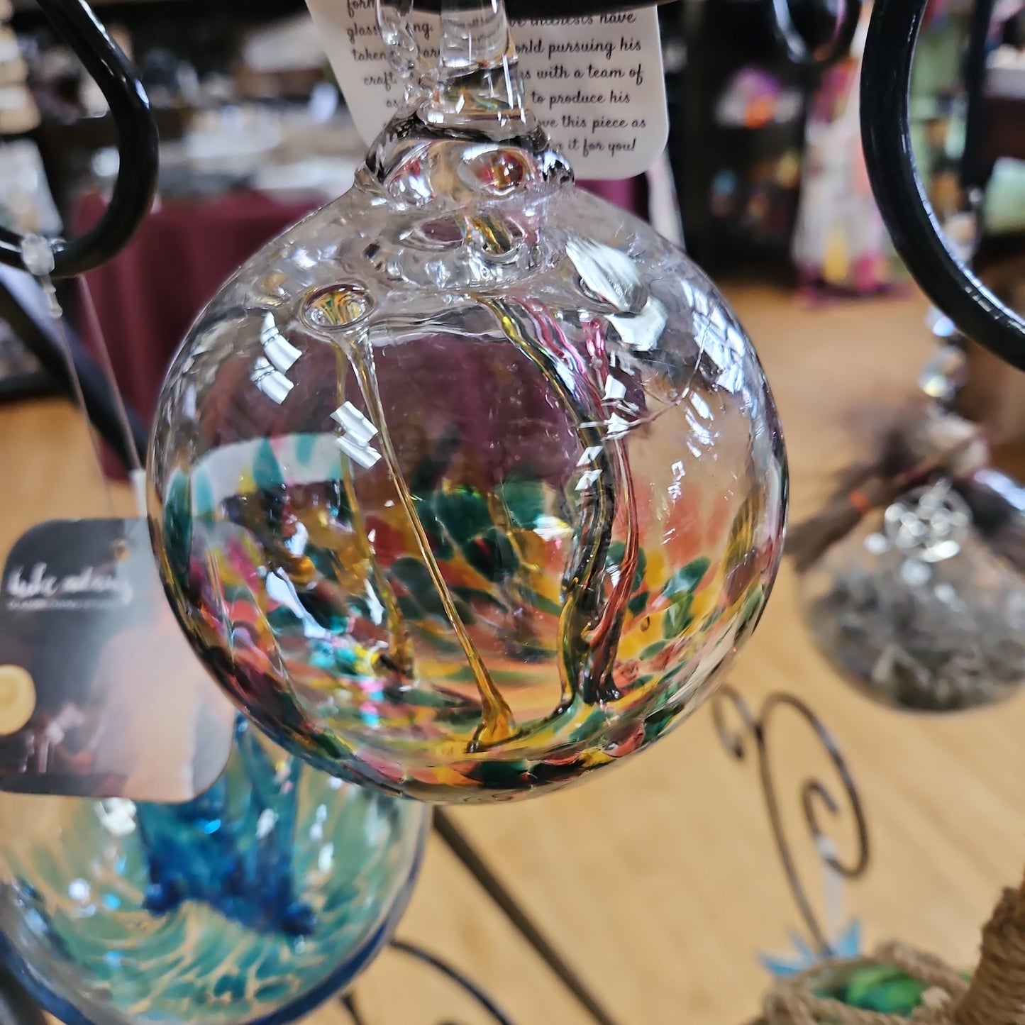 Blown Glass Wish Ball by Luke Adams 4" - Suncatcher / Witchball
