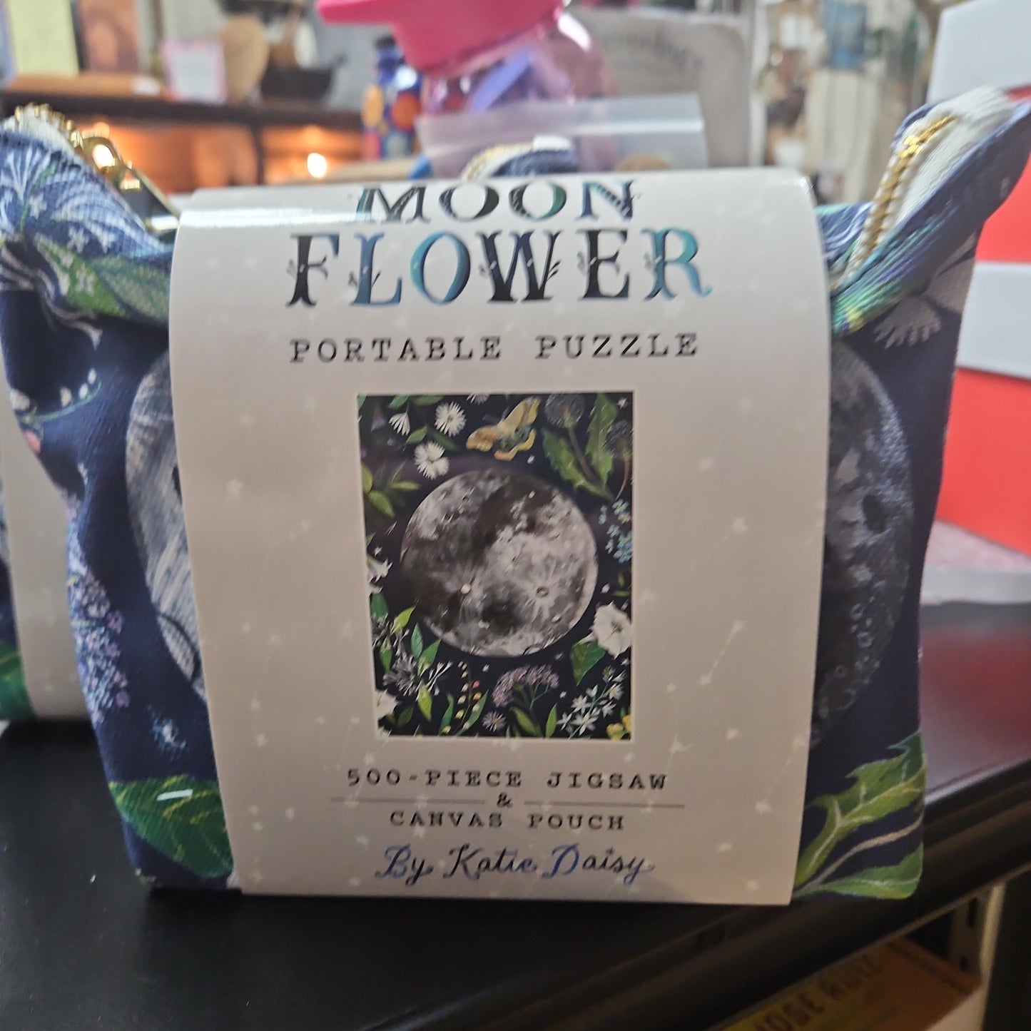 Moon Flower Portable Puzzle with Canvas Bag