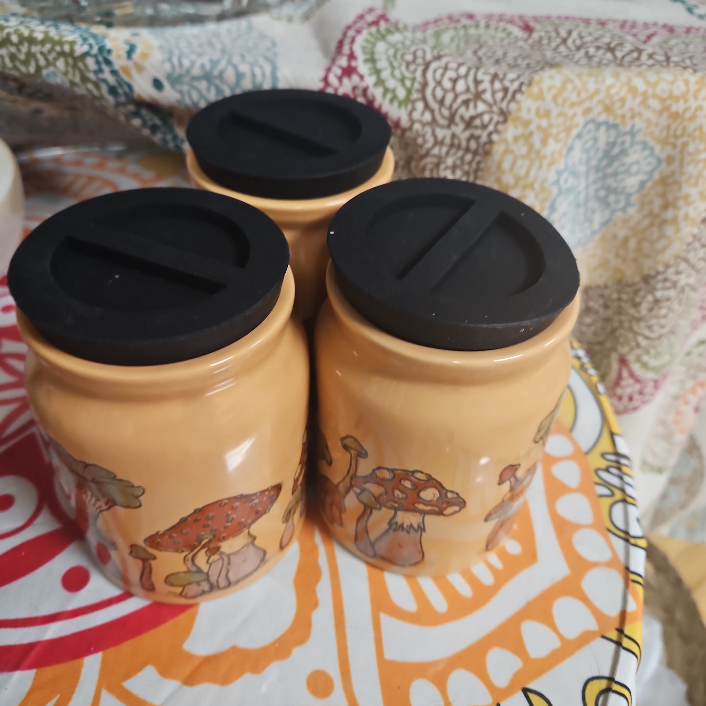 Retro Hippie Mushroom Stash Jar