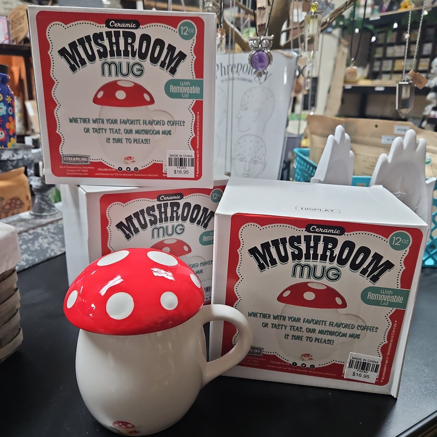 Ceramic Mushroom Mug With Removeable Lid