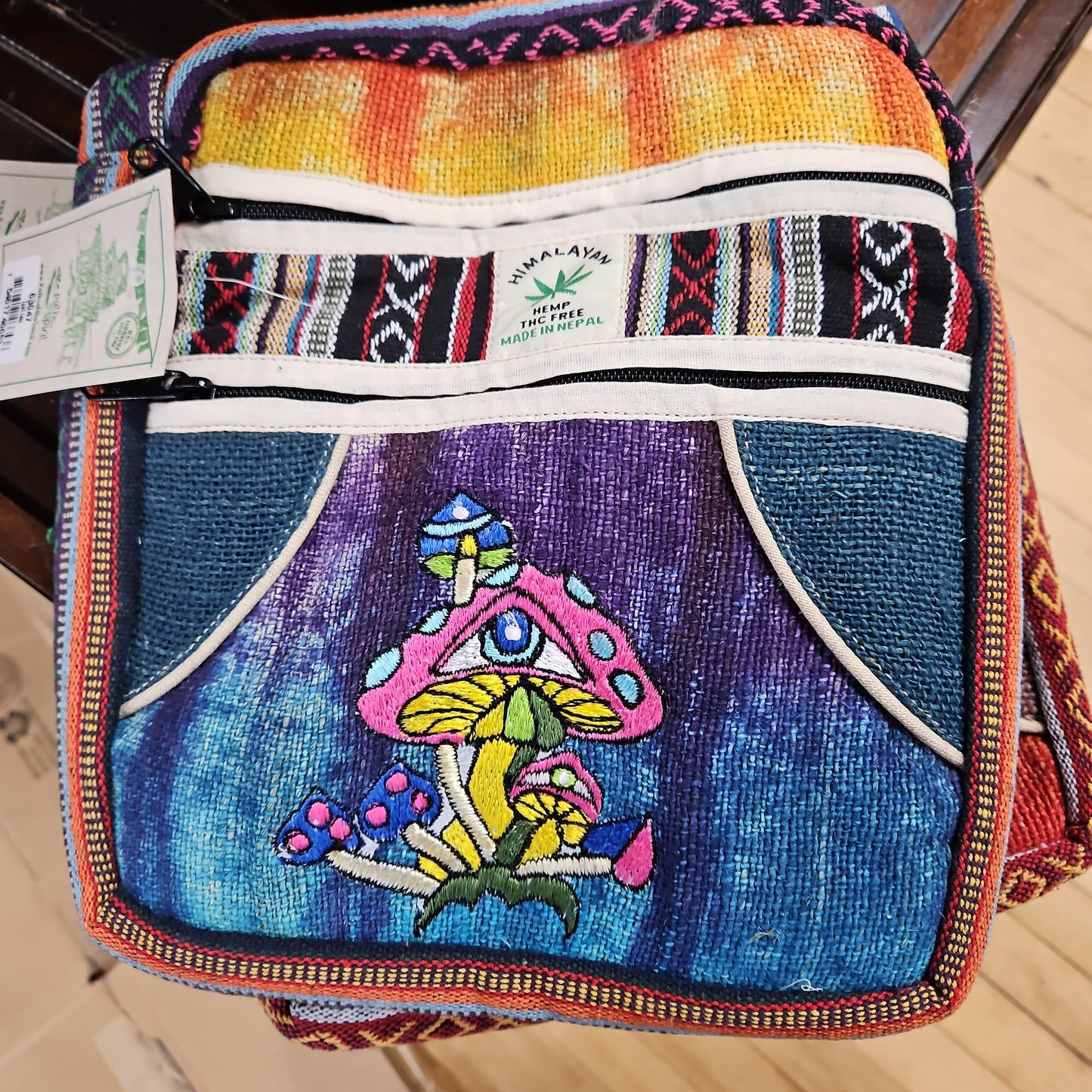 Small Messenger Bag / Purse / Ipod Bag with Mushrooms