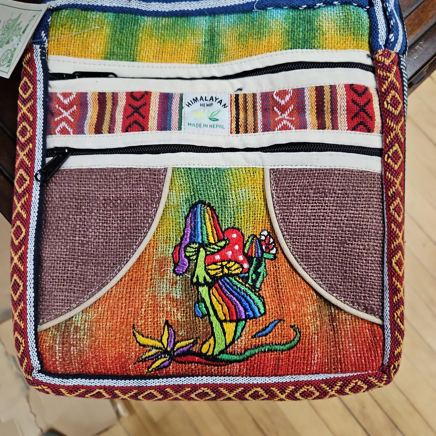 Small Messenger Bag / Purse / Ipod Bag with Mushrooms