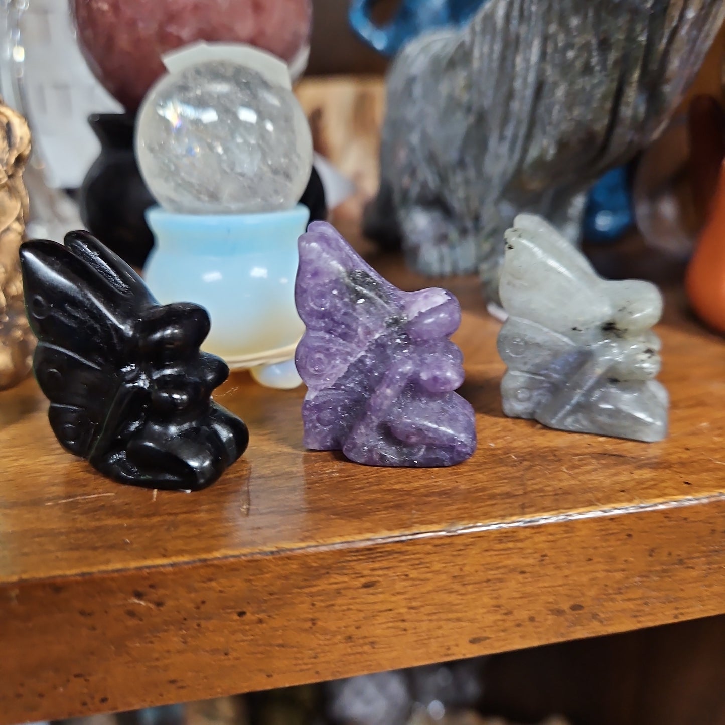Mini Carved Crystal Fairies - Various
