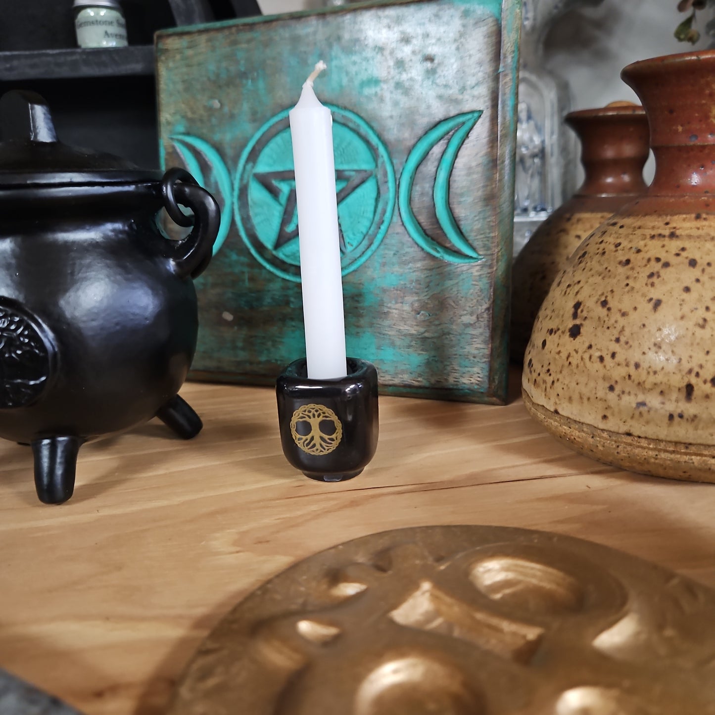 Ceramic Chime Holders - Black Tree of Life