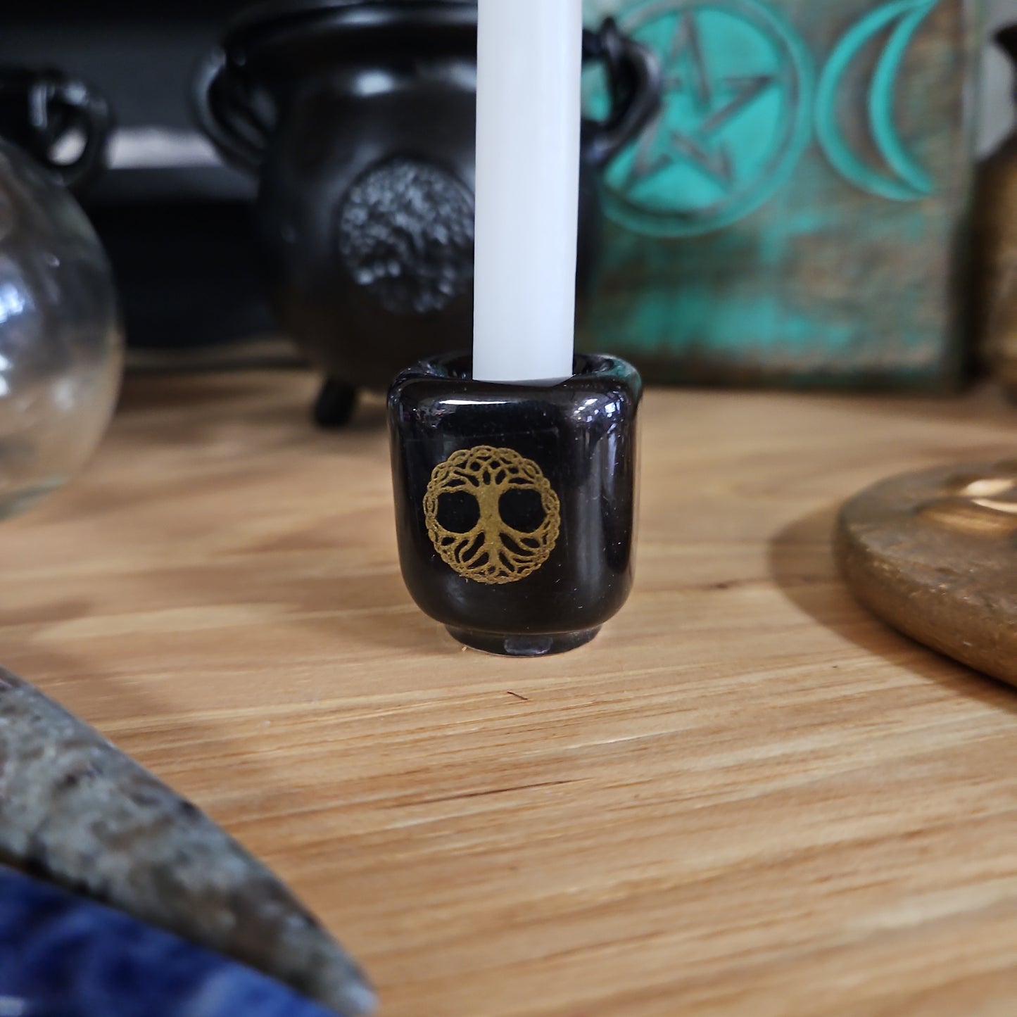 Ceramic Chime Holders - Black Tree of Life