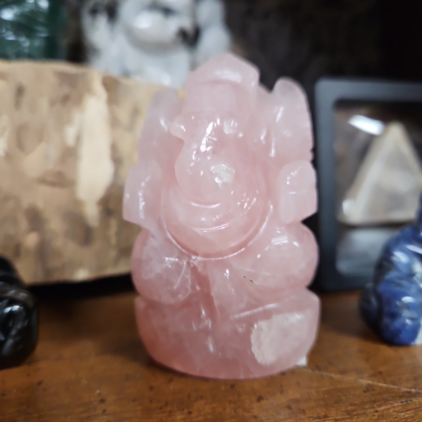 Rose Quartz Ganesha 2" approx.