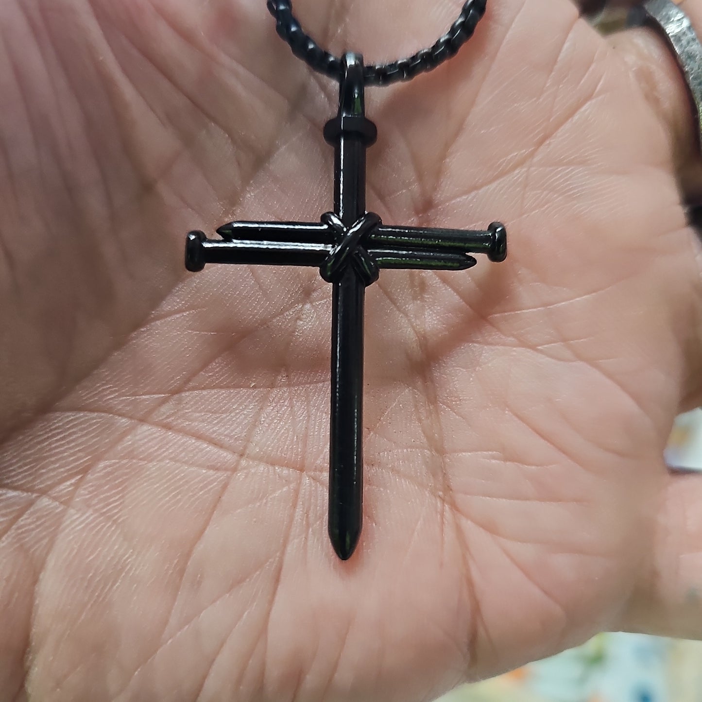 Steal Nail Cross Pendant