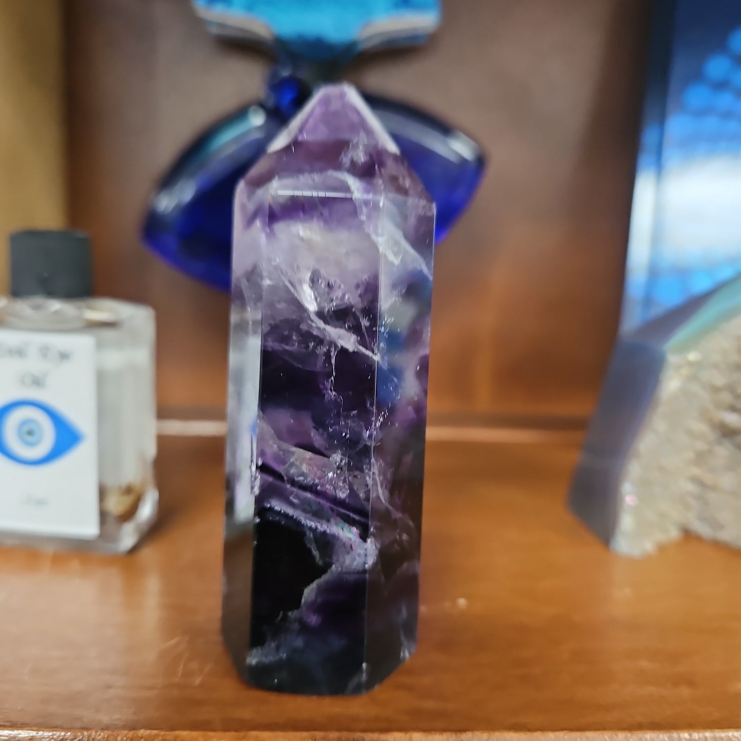 Purple High Quality Flourite Tower (Small chip in point)
