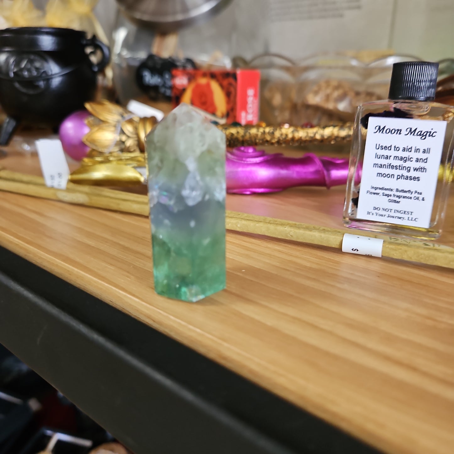 Rainbow Flourite Tower Point 2"
