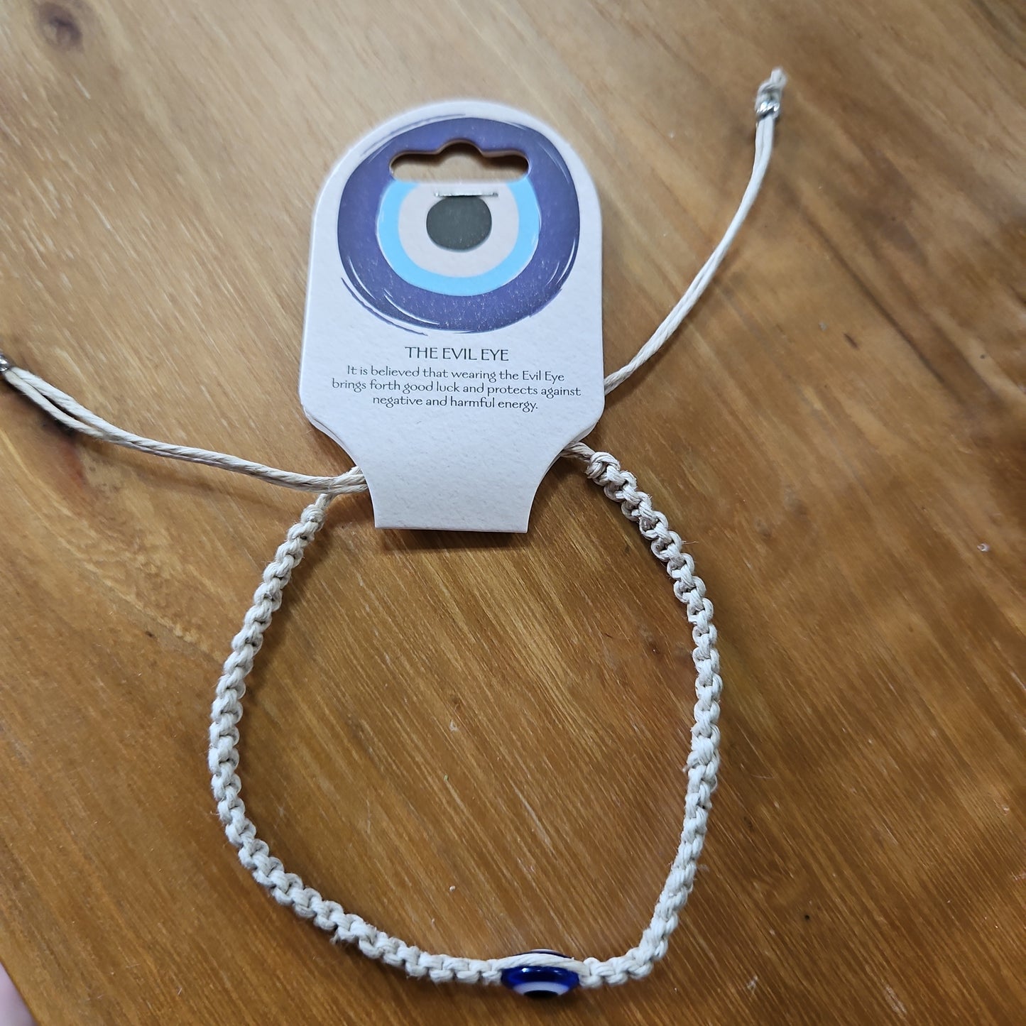 Hemp Evil Eye Bracelet - Natural