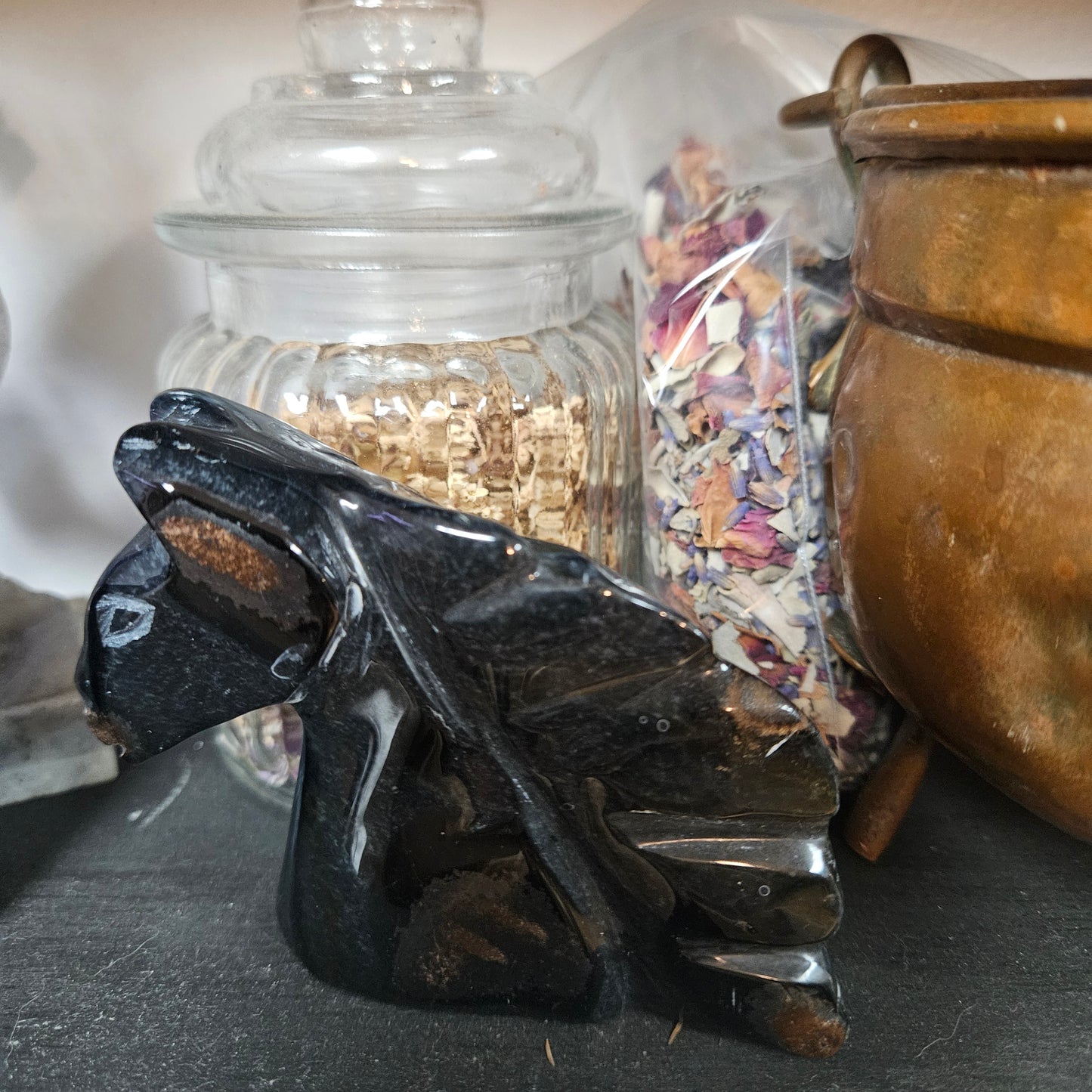 Blue Tiger Eye Carved Horse Head