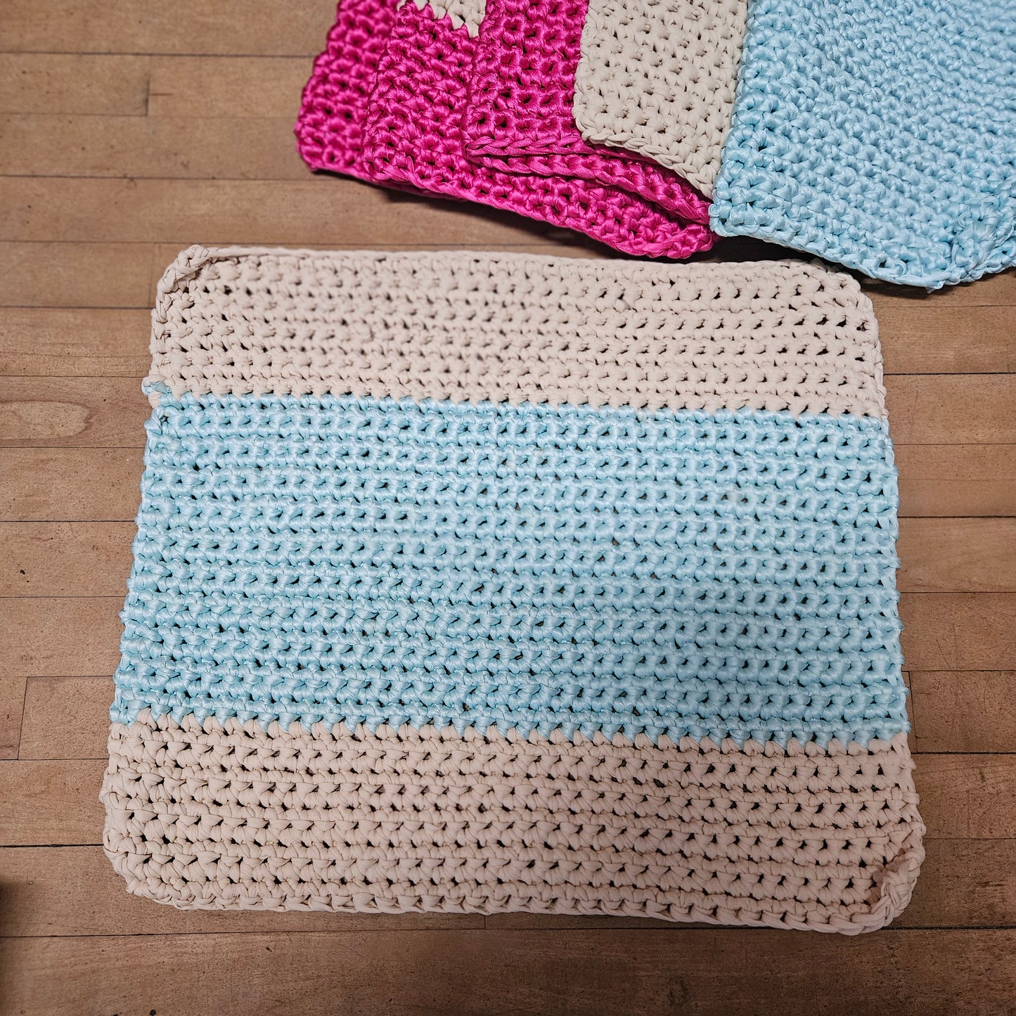Handmade Meditation / Yoga Crochet Square Mat 20 x 20” - Made Locally