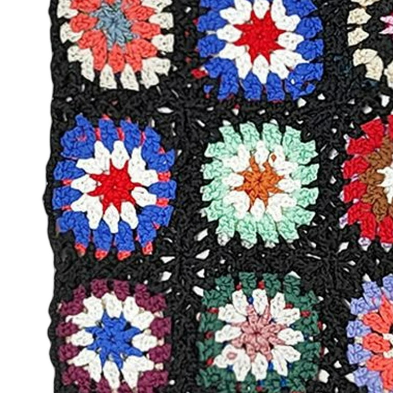 Black Crochet Boho Shoulder Bag Handbag Boho
