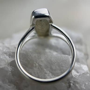 Labradorite Coffin Ring Sterling Silver