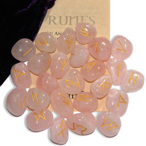 Rose Quartz Gemstone Runes - Starlinks Gifts