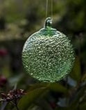 Blown Glass Glow in the Dark Witch Ball 3 1/2"