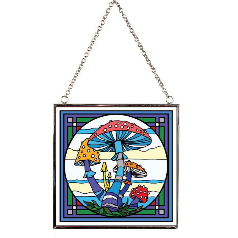 Mushroom Suncatcher 6in