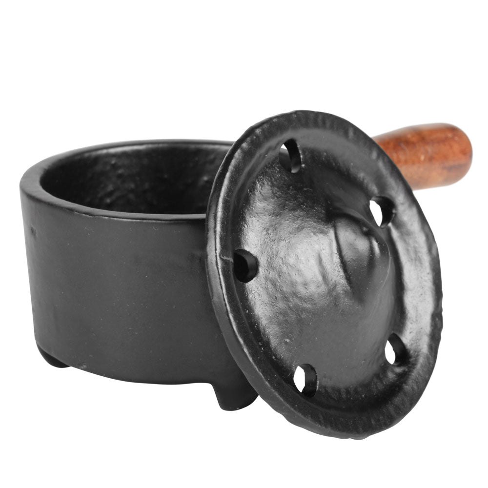 Cast Iron Couldron with Wooden Handle 5"