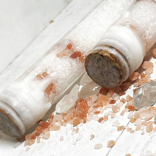 Raven's Nest Quartz Crystal & Pink Himalayan Salt Bath Shot