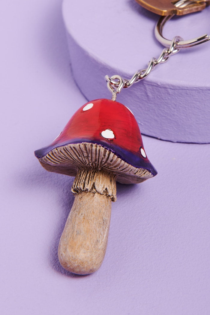 Red Spotted Mushroom Keychain