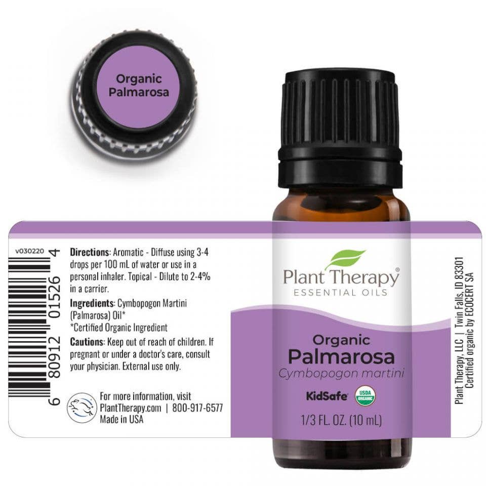 Palmarosa Essential Oil 10 Ml ( Kidsafe ) Organic