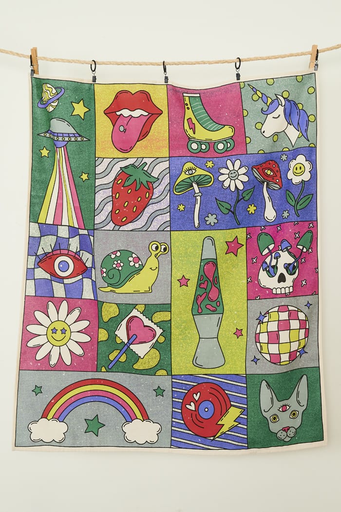 Trippy Hippie Tapestry 3' by 3 1/2'