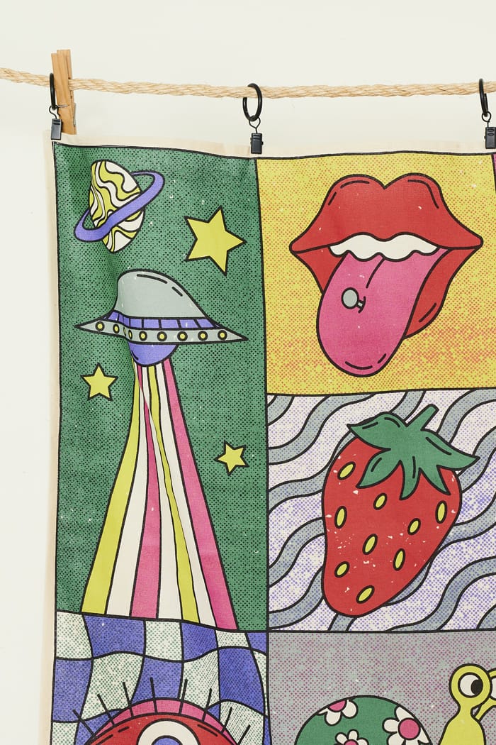 Trippy Hippie Tapestry 3' by 3 1/2'